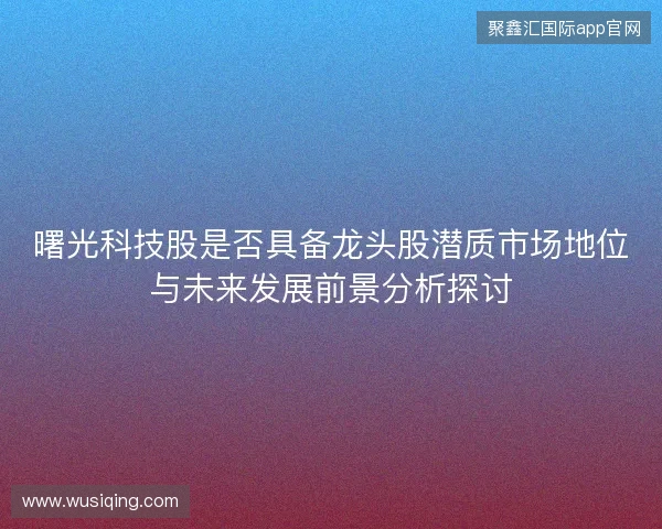 曙光科技股是否具备龙头股潜质市场地位与未来发展前景分析探讨